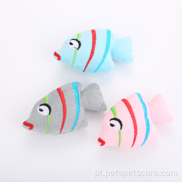Novos produtos de gato três cores brinquedos de peixe de catnip